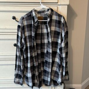 St. John's Bay Men's Checkered Shirt in Black and Gray